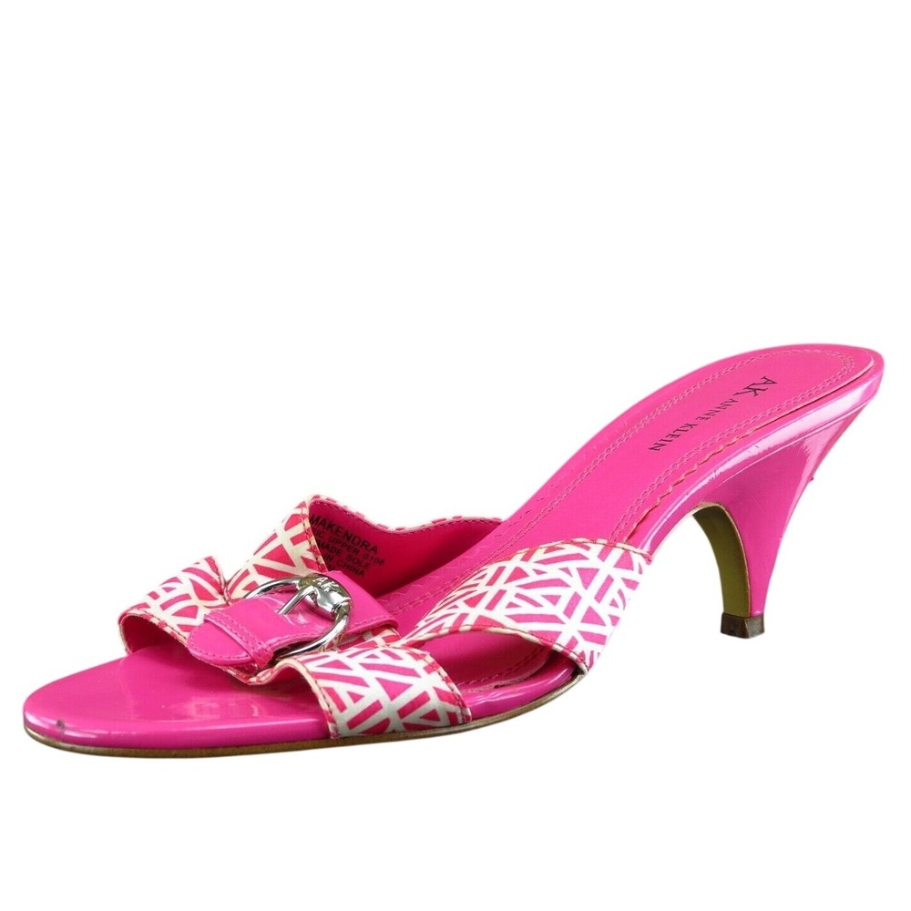 Anne Klein Sz 9 M Pink Slide Fabric Women Sandals